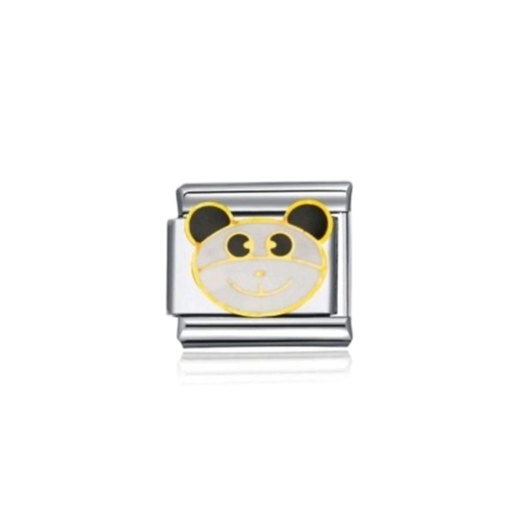 Italian Charm Bracelet Modular Panda Bear Face DIY Nomination Composable Jewelry - Picture 1 of 11